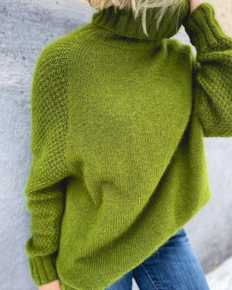 Pull-over col roulé uni