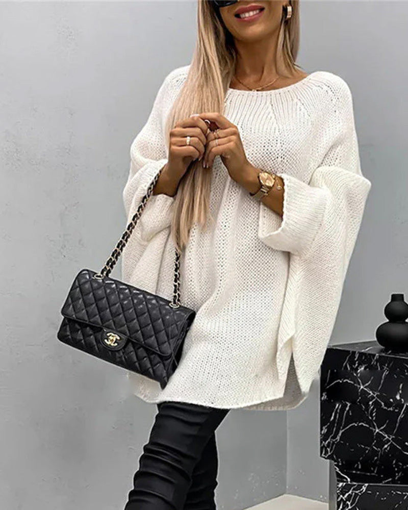 Pull cape en tricot élégant pour femme