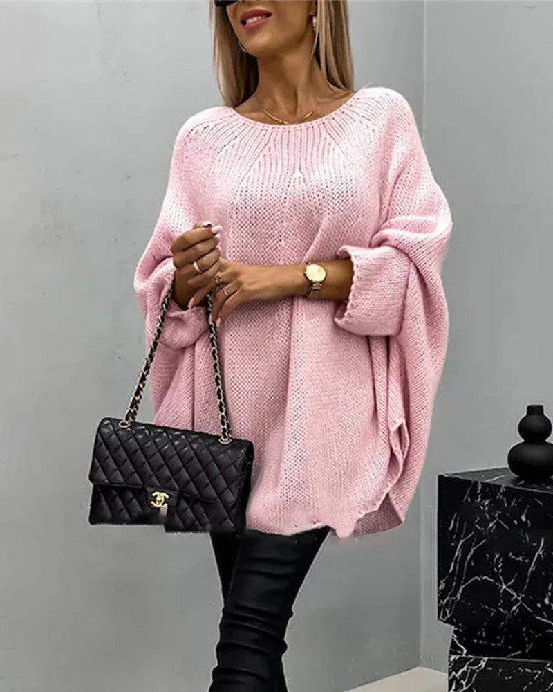 Pull cape en tricot élégant pour femme