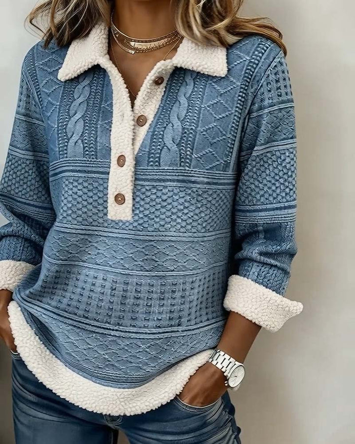 Sweat-Shirt À Col Patchwork Mode Décontracté