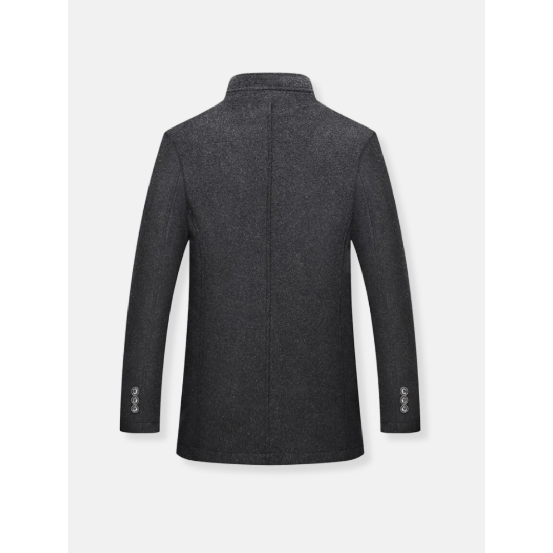 Aarav | Manteau long à manches longues avec fermeture zippée pour homme
