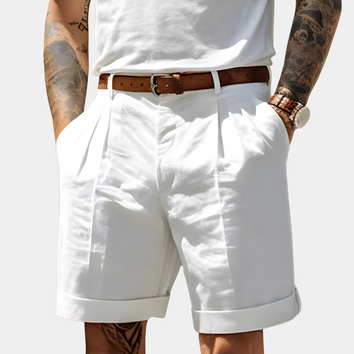 Bermuda a plis - Blanc