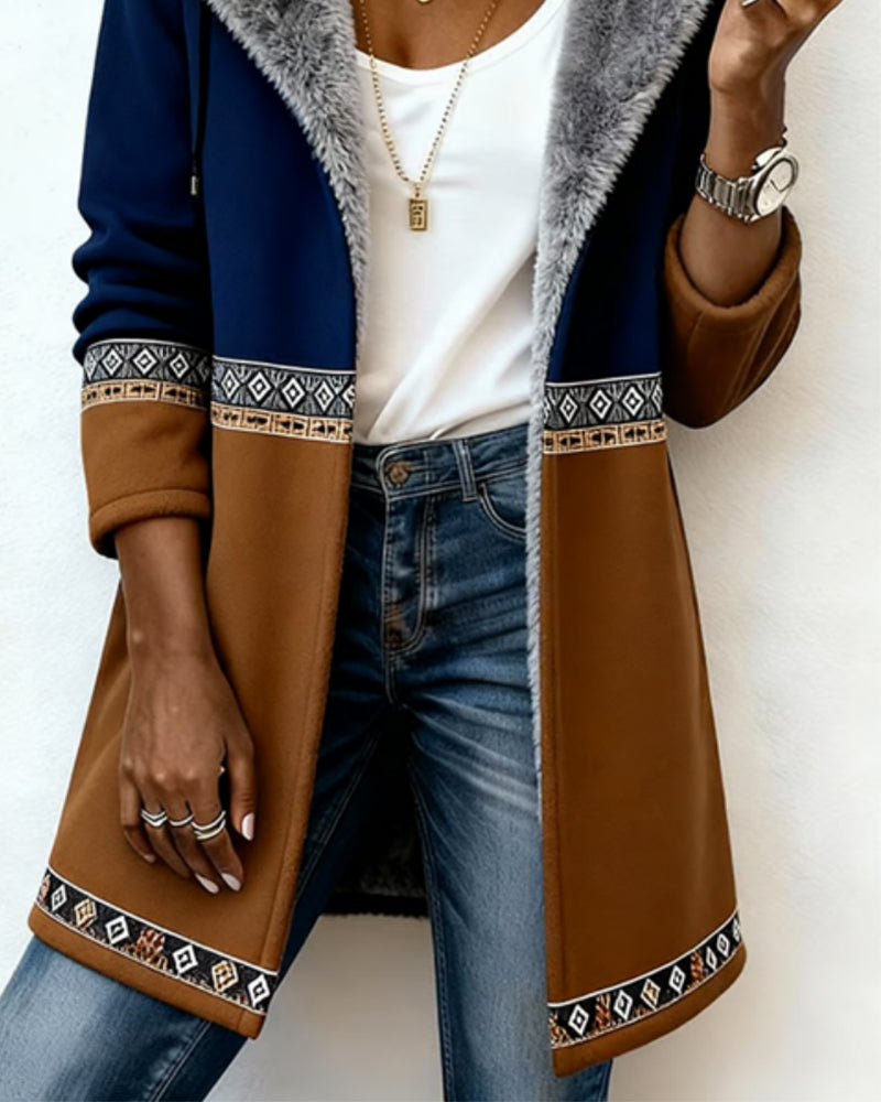Manteau À Capuche Tendance À Manches Longues