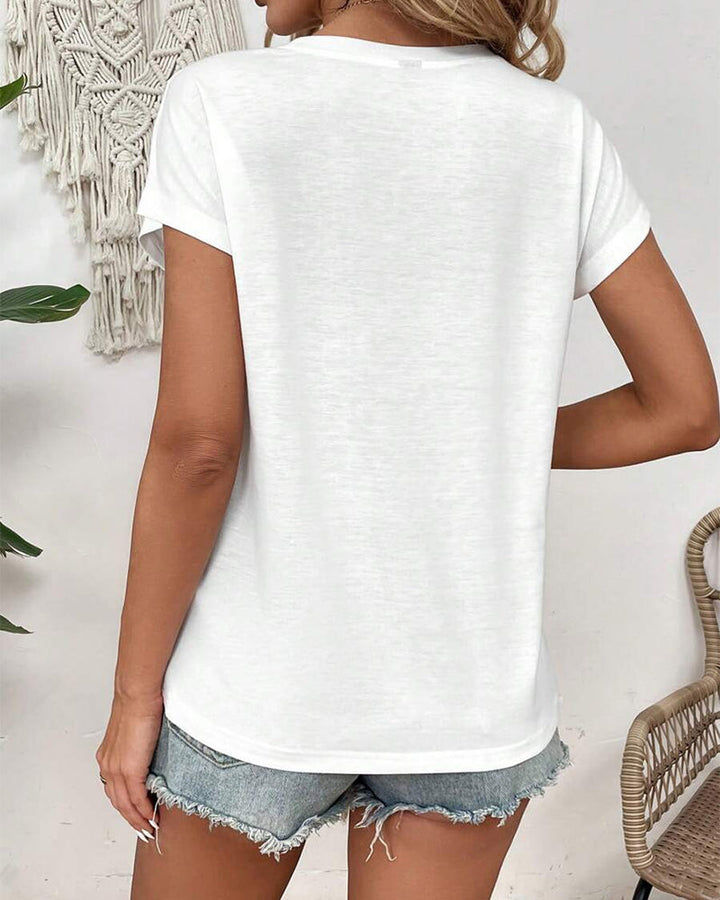 T-Shirt Col Rond Point Creux