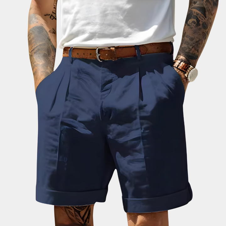 Bermuda a plis - Bleu marine