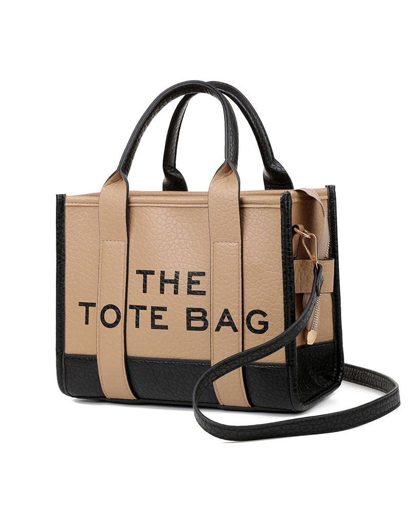 Sac fourre-tout tendance avec coutures bicolores