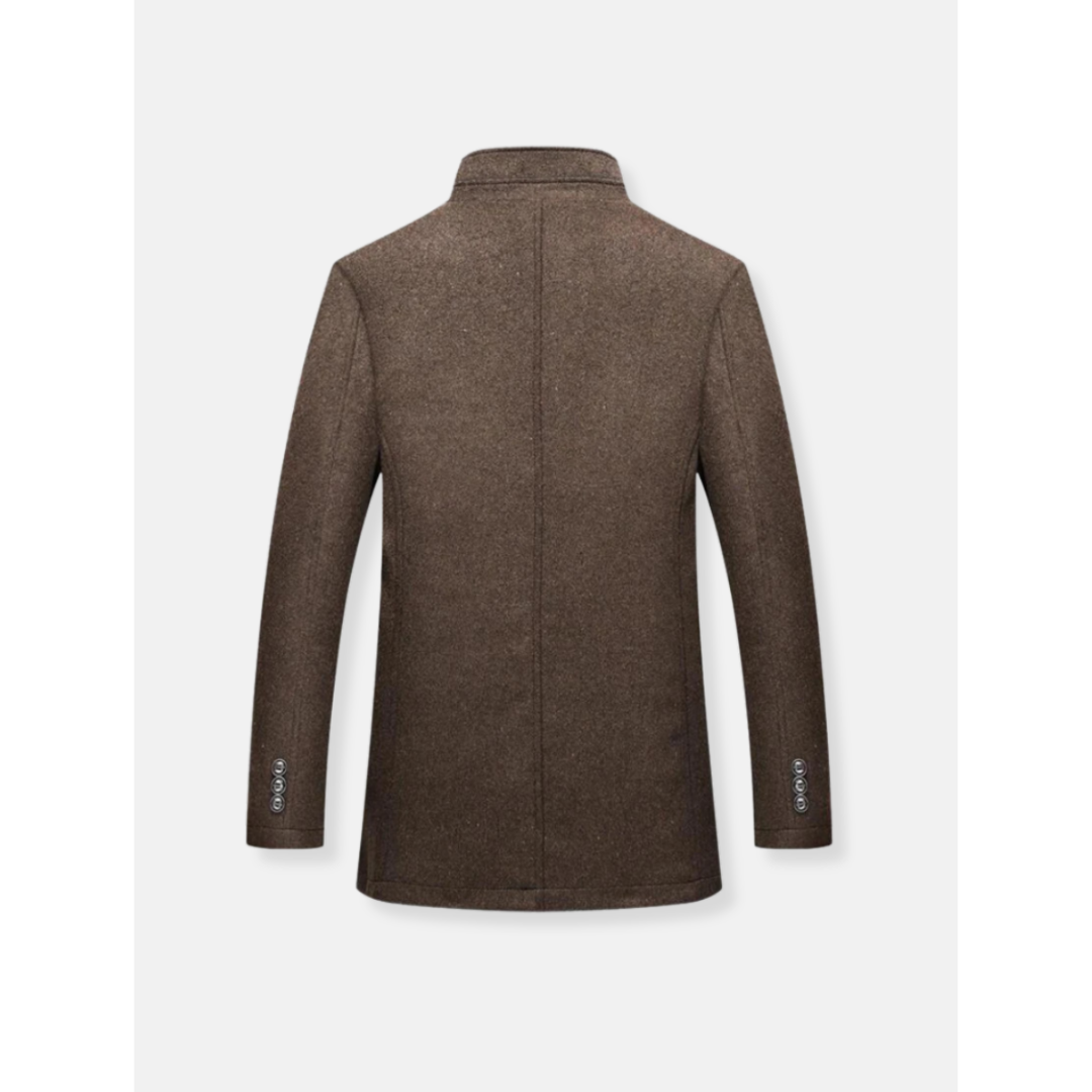 Aarav | Manteau long à manches longues avec fermeture zippée pour homme