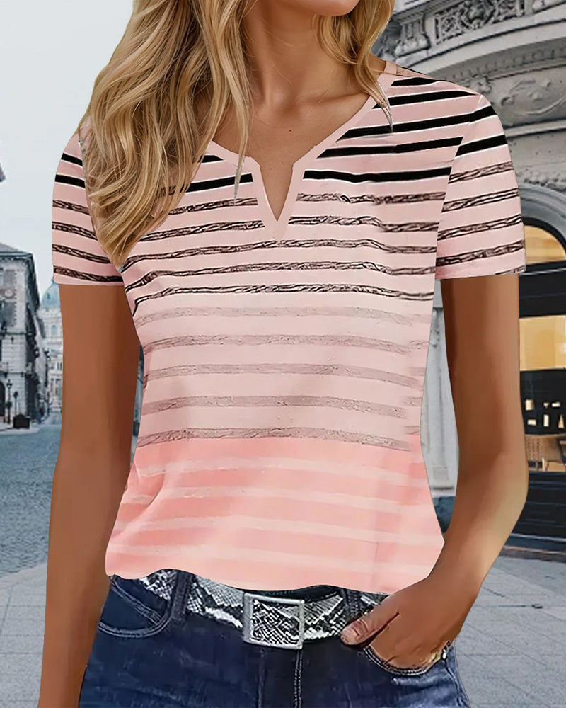 T-shirt décontracté rayé slim