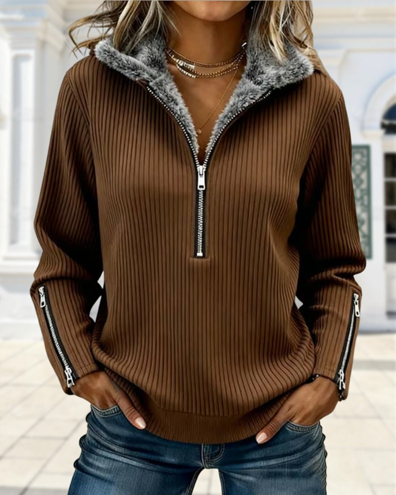 Sweat Demi-Zip Col Casual