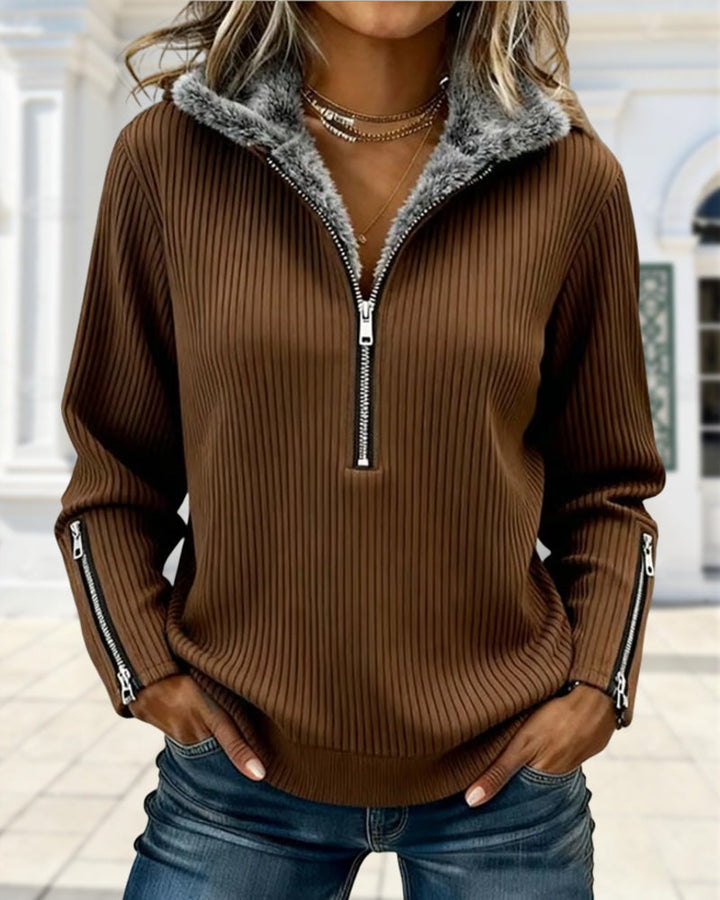 Sweat Demi-Zip Col Casual