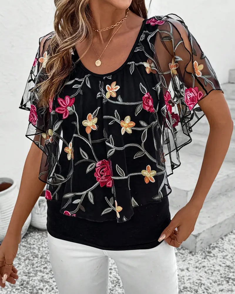 Blouse Brodée Maille Robust