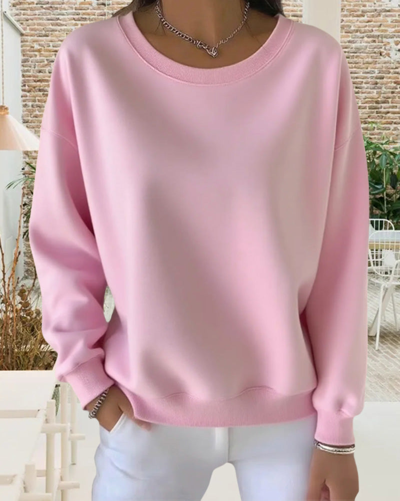 Sweat-Shirt Décontracté Uni