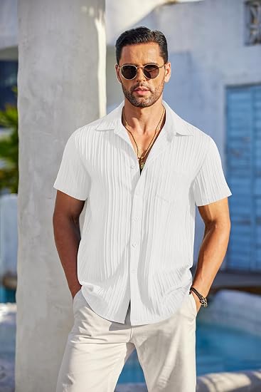 Chemise texturee a poche