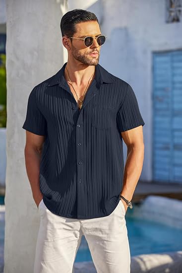 Chemise texturee a poche