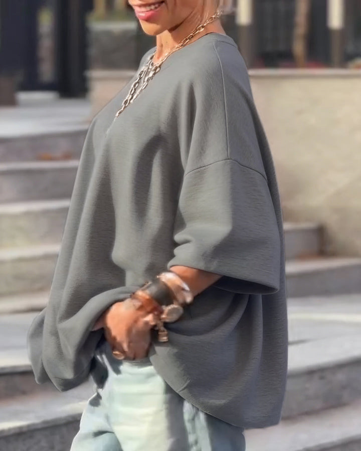Sweatshirts Uni Loose Irrégulier