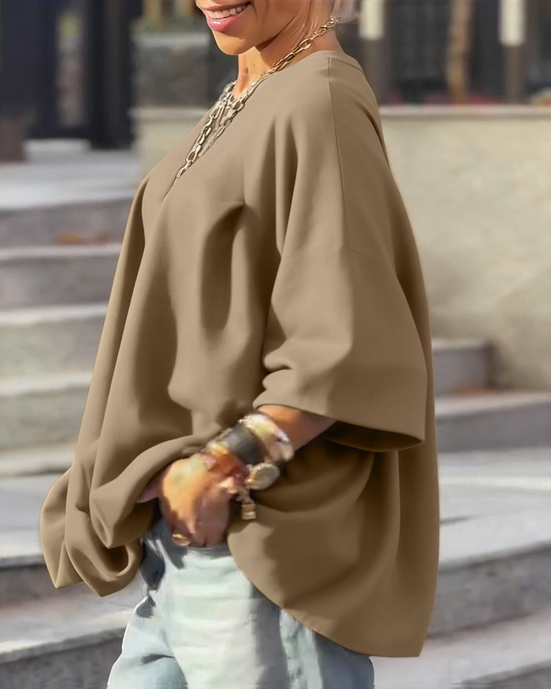 Sweatshirts Uni Loose Irrégulier