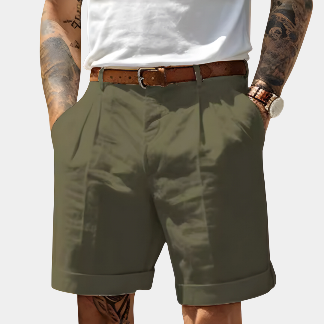 Bermuda a plis - Vert militaire