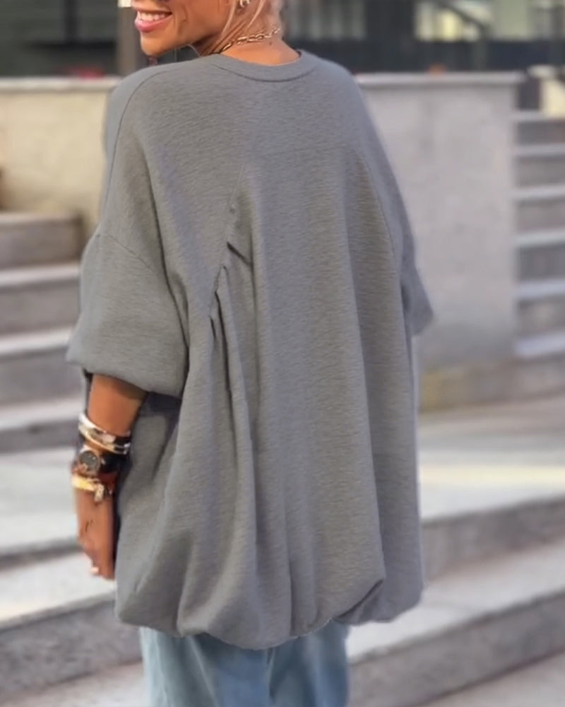 Sweatshirts Uni Loose Irrégulier