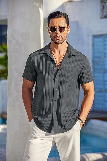 Chemise texturee a poche