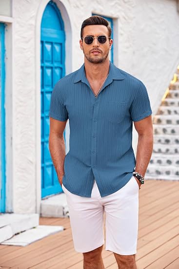 Chemise texturee a poche