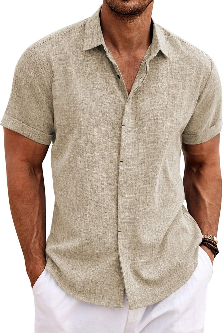 Chemise manches courtes - Vert olive