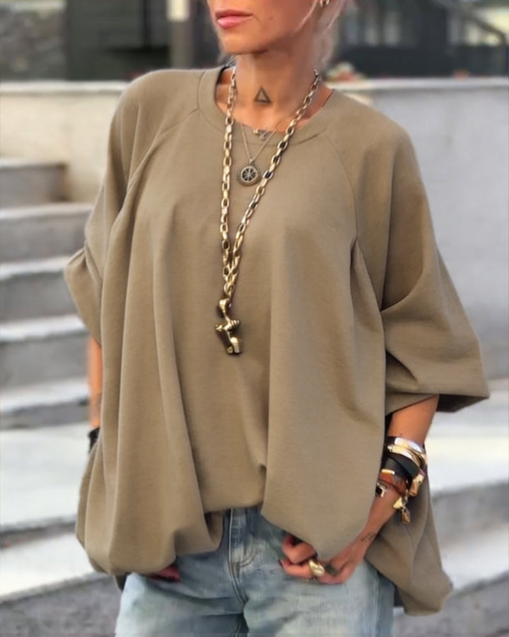 Sweatshirts Uni Loose Irrégulier