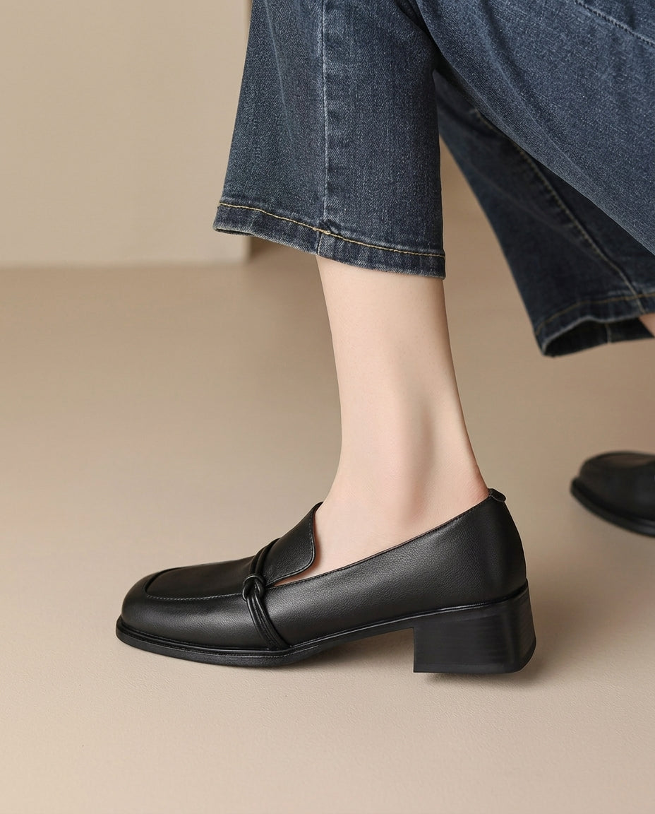 Audrey - Mocassins femme à talon bloc confort