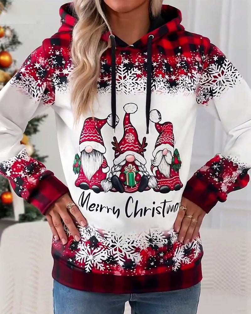 Sweat à capuche imprimé Père Noël
