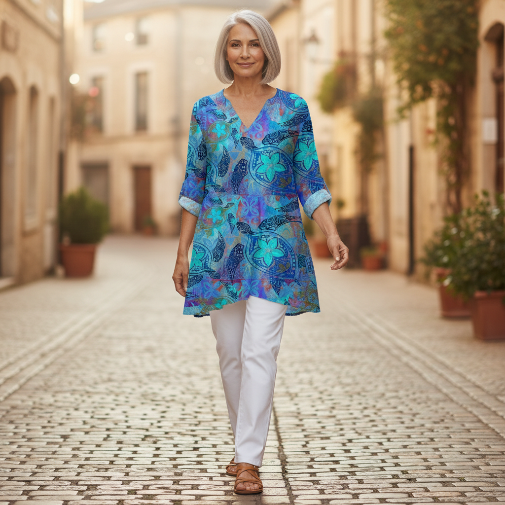 Riley - Blouse longue imprimée