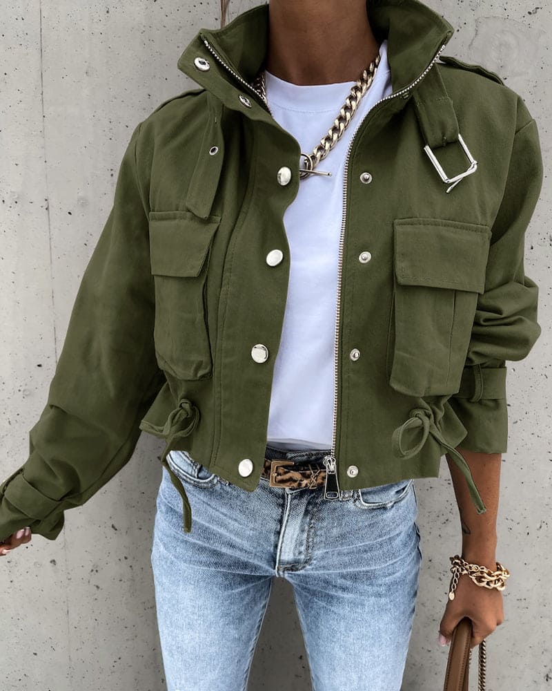 Zinnia | Veste courte de mi-saison avec poches pour femme