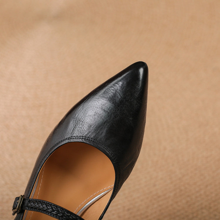 Joria - Escarpins Mary Jane femme à bout pointu
