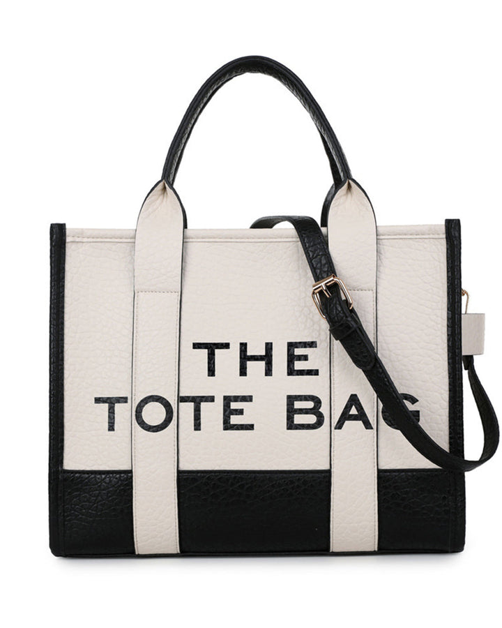 Sac fourre-tout tendance avec coutures bicolores