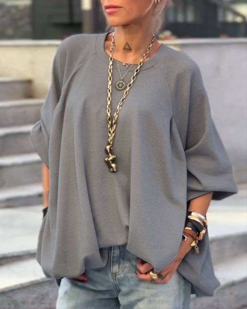 Sweatshirts Uni Loose Irrégulier