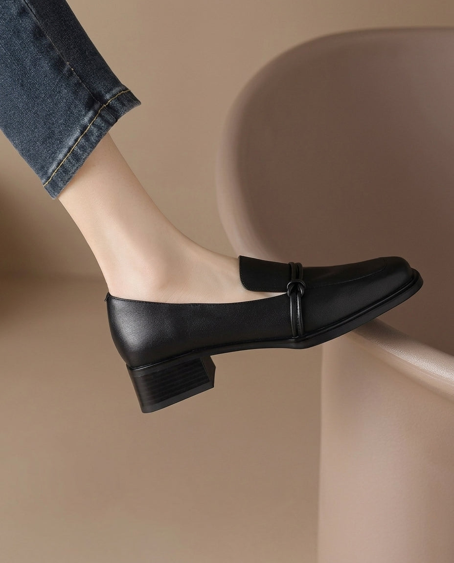 Audrey - Mocassins femme à talon bloc confort