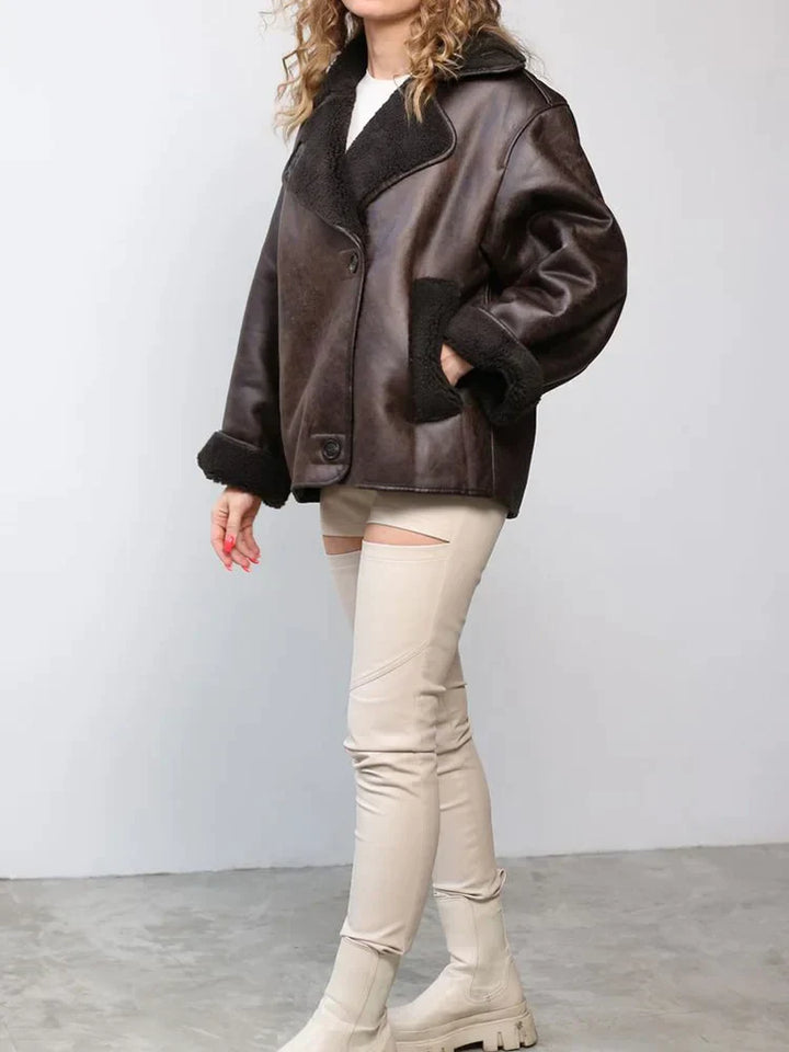Fransesca | Veste en simili cuir vintage pour femmes