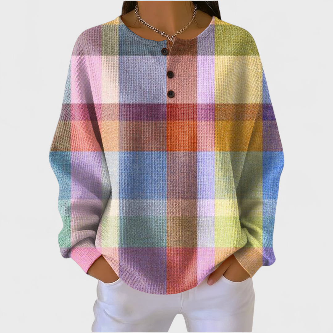 Adèle - Pull à carreaux coloré