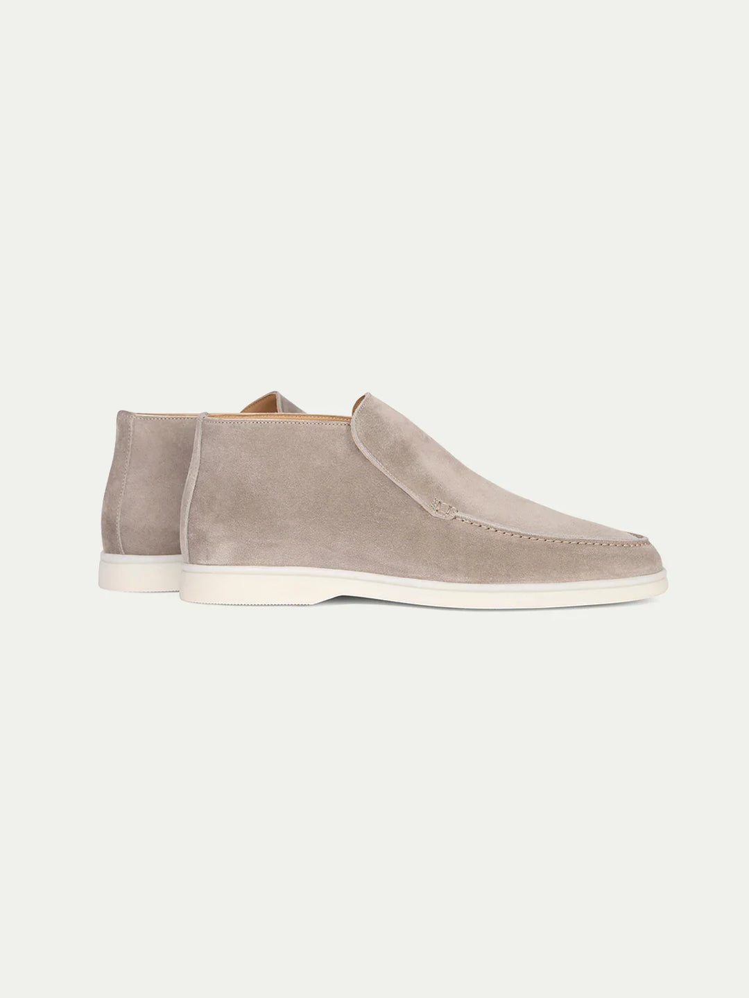 Mocassins de ville en suède gris clair pour homme