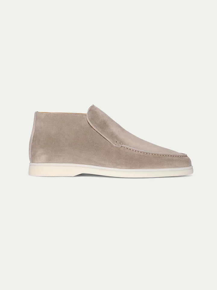 Mocassins de ville en suède gris clair pour homme