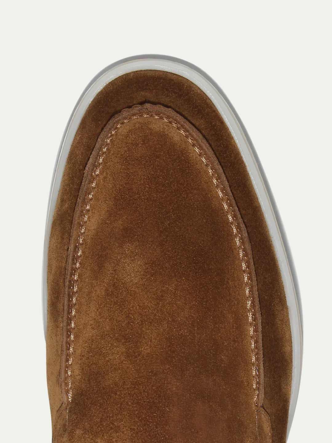 Mocassins en daim caramel sans lacets pour homme