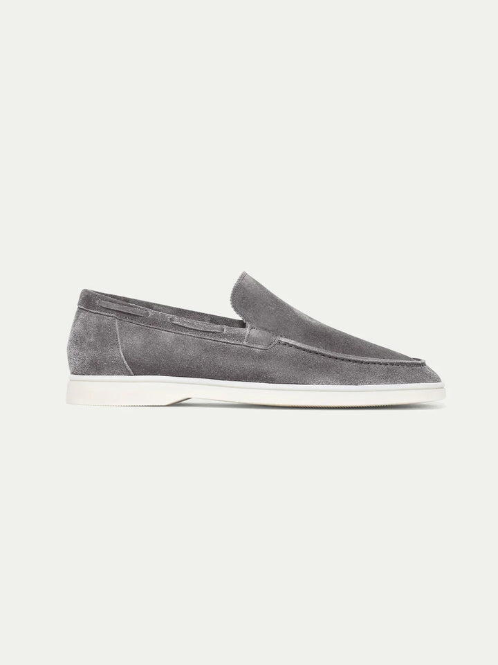 Mocassins de yacht en daim gris, légers et sans lacets pour hommes