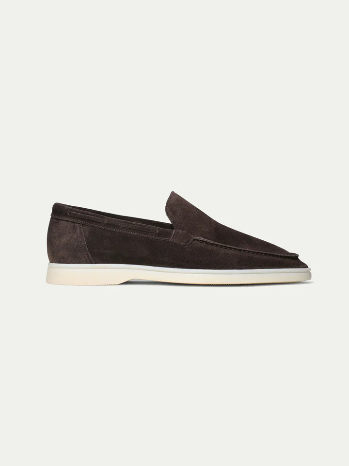 Mocassins de Yacht en Daim Gris Chaleureux pour Homme