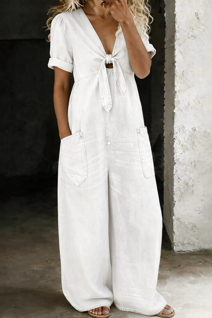 Garance | Combinaison denim col V