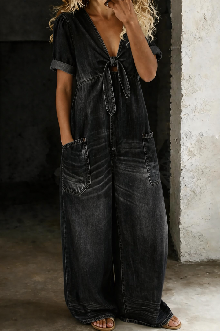 Garance | Combinaison denim col V