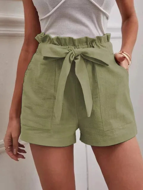 Lian | Short taille haute avec ceinture à nouer pour femme