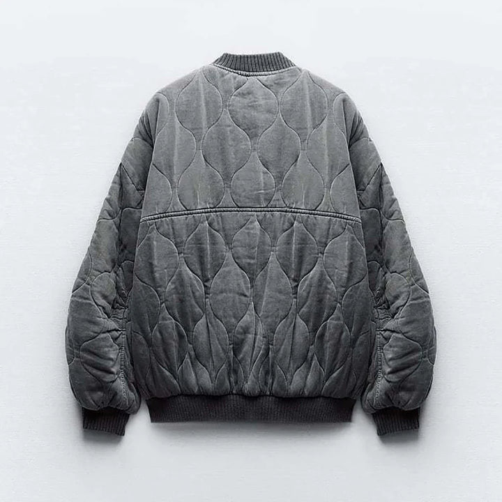 Swara | Veste Bomber Grise Coupe Ample et Tendance pour Femme