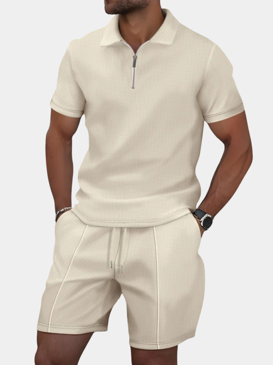 Ensemble polo zippe