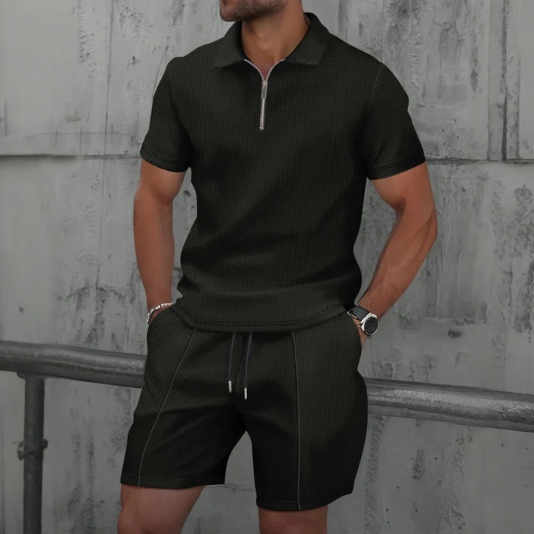 Ensemble polo zippe