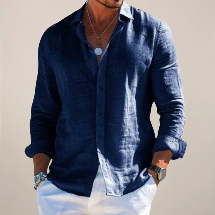 Chemise boutonnee - Bleu marine