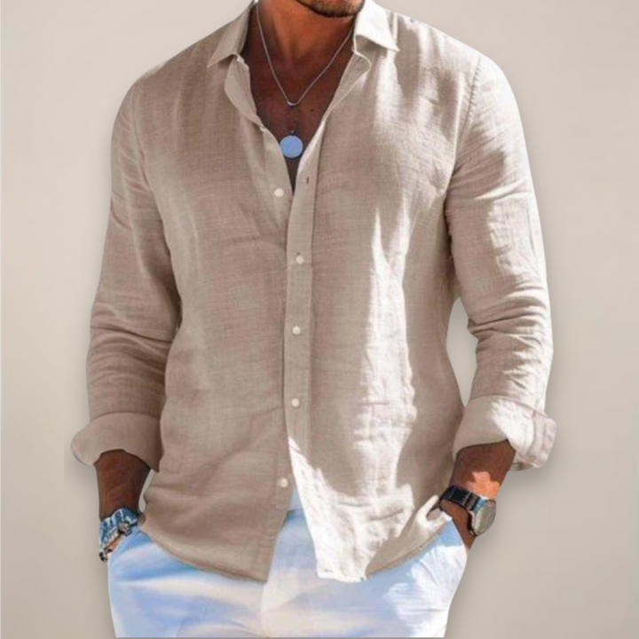Chemise boutonnee - Beige