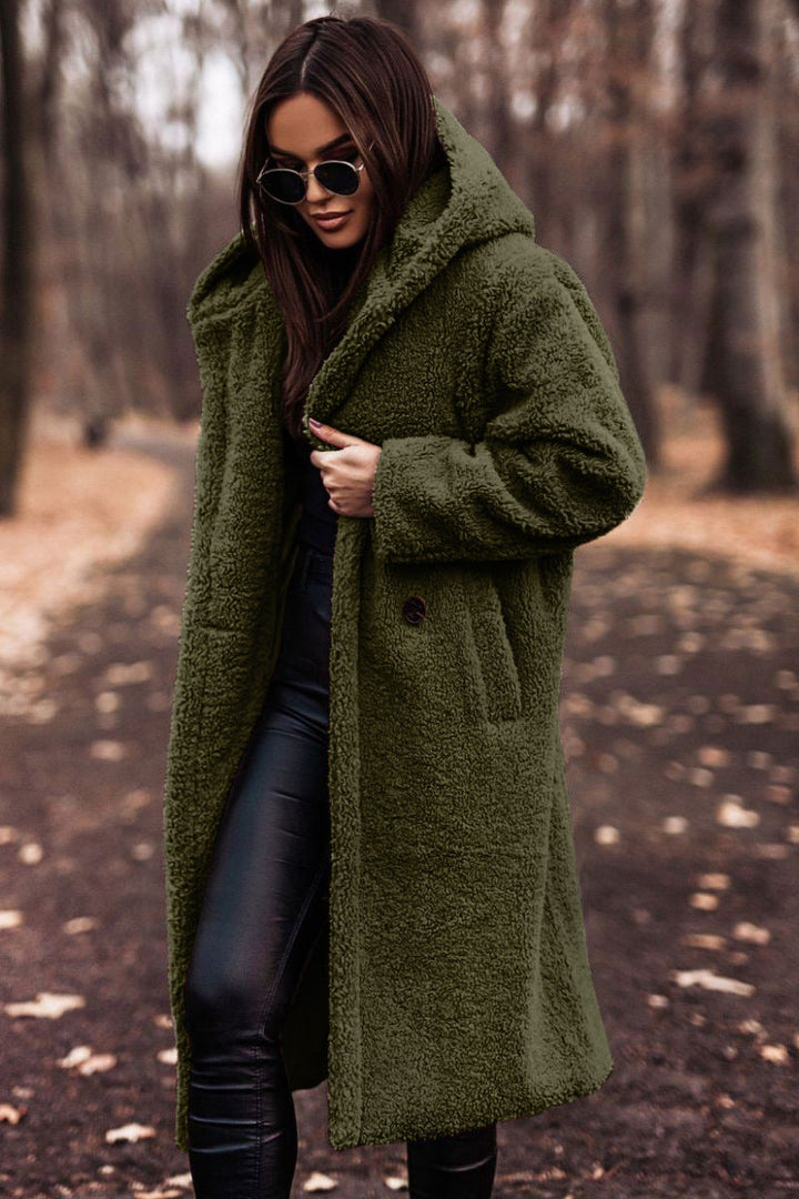 Mina | Manteau en peluche à coupe oversize avec capuche pour femme